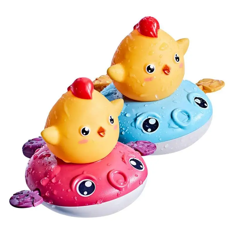 

Kid Bath Toys Pufferfish And Chicks Stacking Bath Toys Interactive Multicolored Infant Toys Measurable Water Temperature Gifts