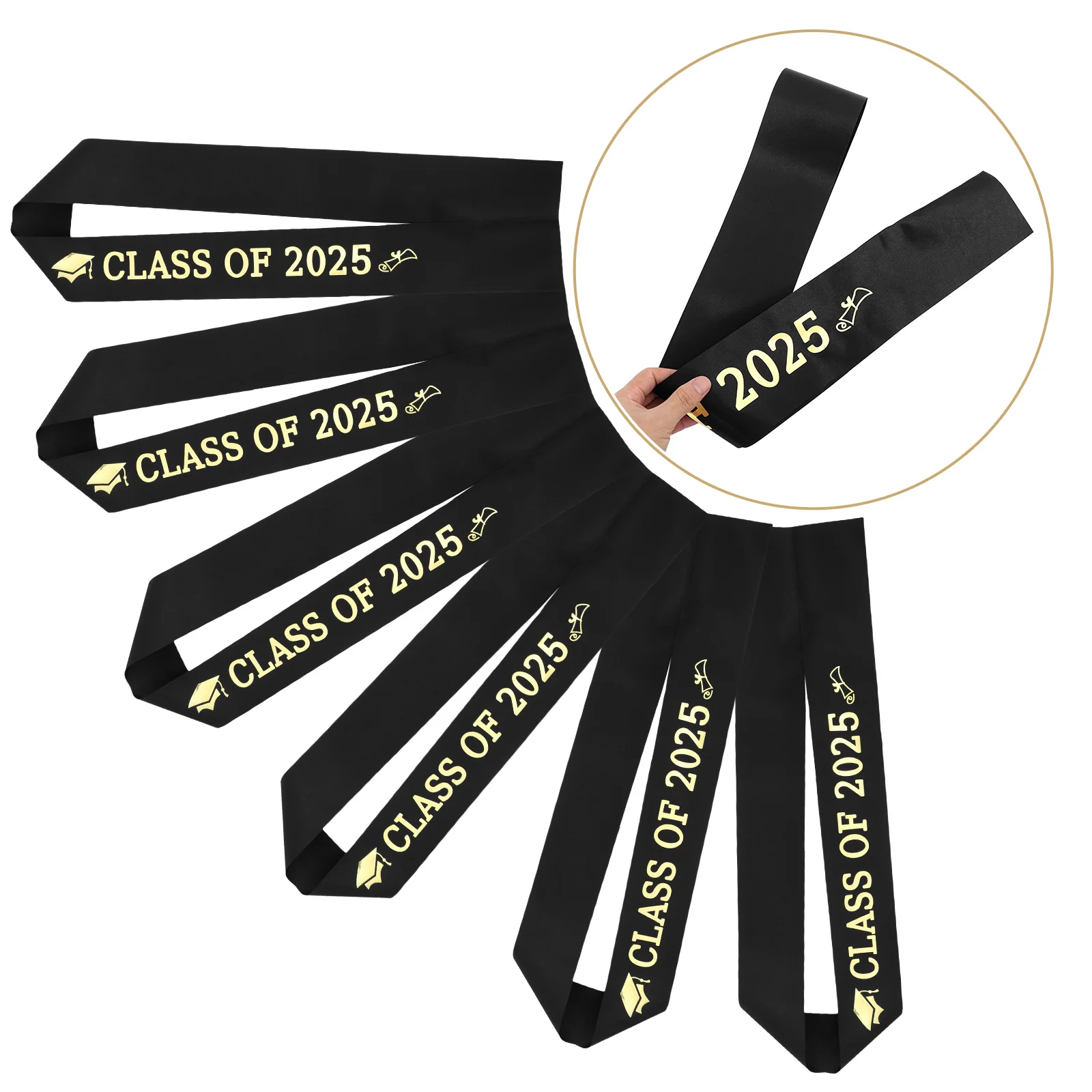 

12 Pcs Graduation Party Straps Satin Congrats Belt Decoration Supplies for Photo Props Class of 2025 Reusable Sash Gifts