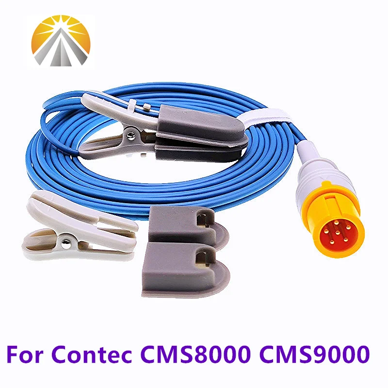 Reusable Contec SpO2 Sensor 6 Pin for CMS5100 CMS8000 CMS9000 Patient Monitor Digital PD Output Pulse Rate SAO2 Probe All Sizes