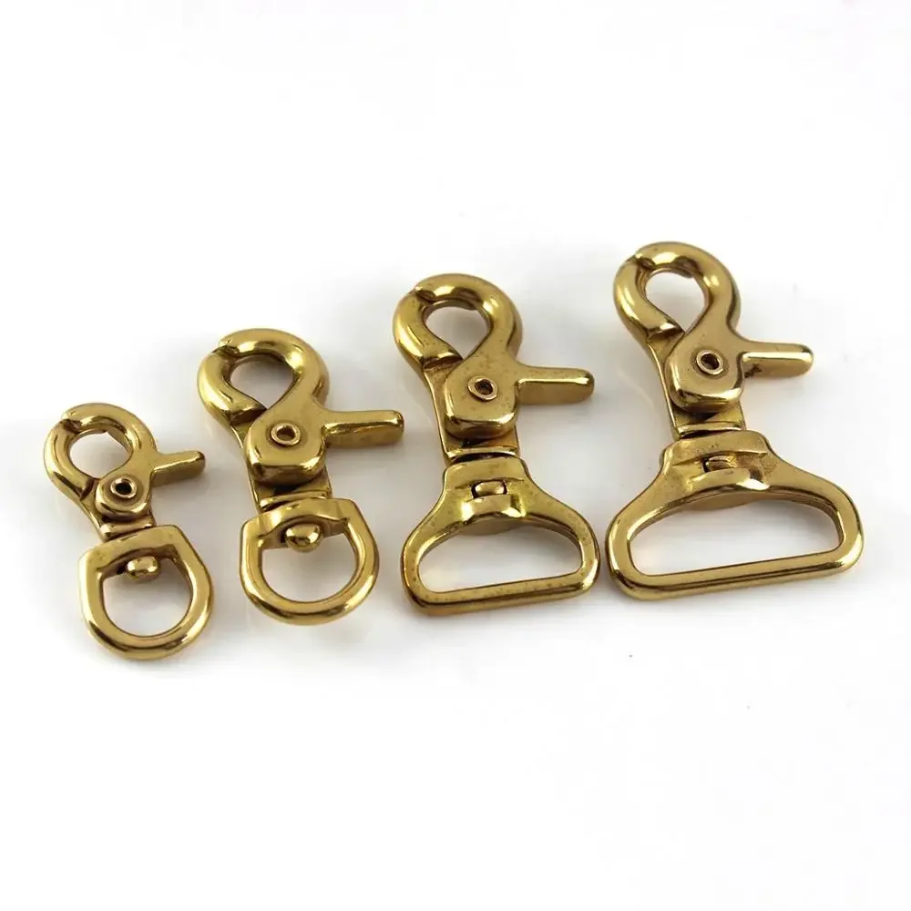 1x Solid Brass Trigger Clips Swivel Eye Bolt Snap Hook Lobster Clasps for Leather Craft Bag Strap Belt Webbing Pet Rope Leashes