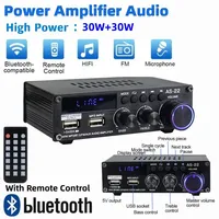 12V 220V Digital Amplifiers Audio Car HIFI Power Amplifier Bluetooth Amplifier Auto Music Subwoofer Speakers with Remote Control