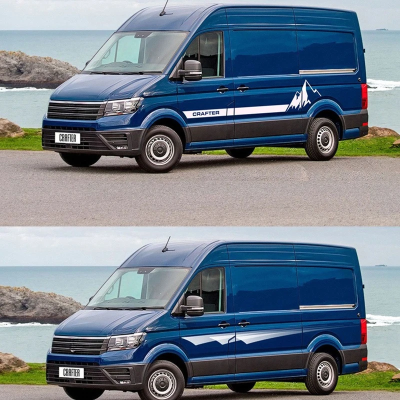 Autocollants de voiture en vinyle pour VOLKSWAGEN CRAFTER 2017+, décalcomanies sportives personnalisées pour modification