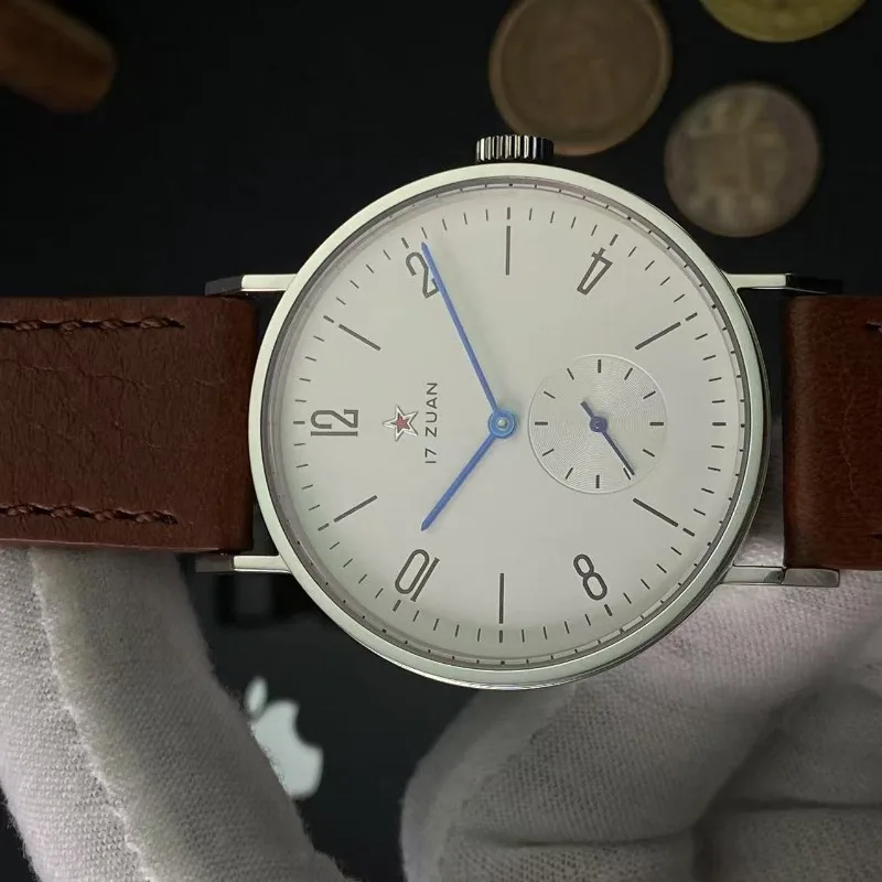 38MMfor Bauhaus ساعة رجالية ميكانيكية أوتوماتيكية بسيطة على الموضة رفيعة للغاية للطلاب الأدبيين يحبون الياقوت المشاهير على الإنترنت #4