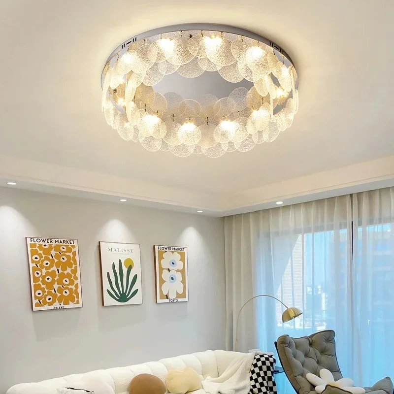 New Light Luxury Living Room Crystal Lamp Postmodern Simple Atmosphere Whole House Lamp Package Bedrong Lampom Ceiling Lamp