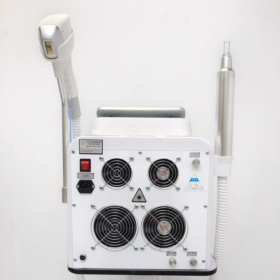 Desktop 2‑Handles Multifunctional Beauty Machine,808 Diode Laser Hair Removal + Picosecond Tattoo Remove,Ice Cooling Painless Hair Reduction Pigment Fade Black Doll,5000W 10‑20bar Adjustable 60M Shots All Skin Tones Factory Direct 2Y Warranty For Salon view 2