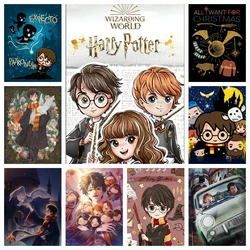 Harry Potter Cartoon Characters Diamond Painting Cross Stitch Hogwarts Castle Mosaic Embroidery Rhinestones Home Decor Kids Gift
