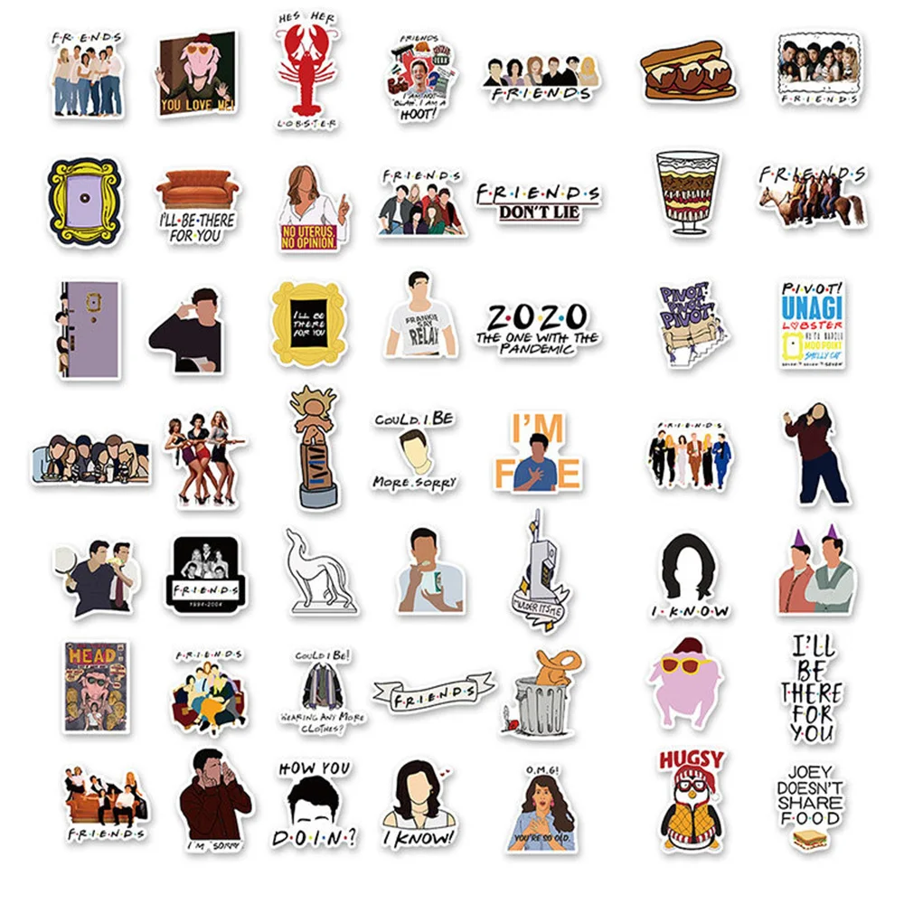 10/30/50PCS American Drama Friends Sticker Guitar Skateboard Decoration Diary Suitcase Mobile Phone Computer WaterproofWholesale