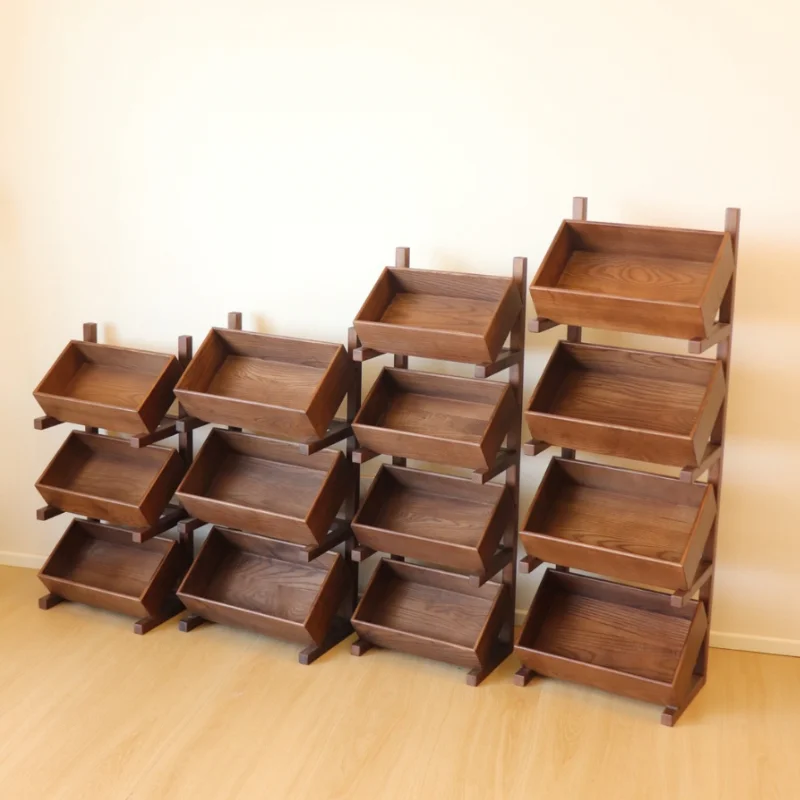 North American black walnut solid wood multi-layer floor rack sundries storage