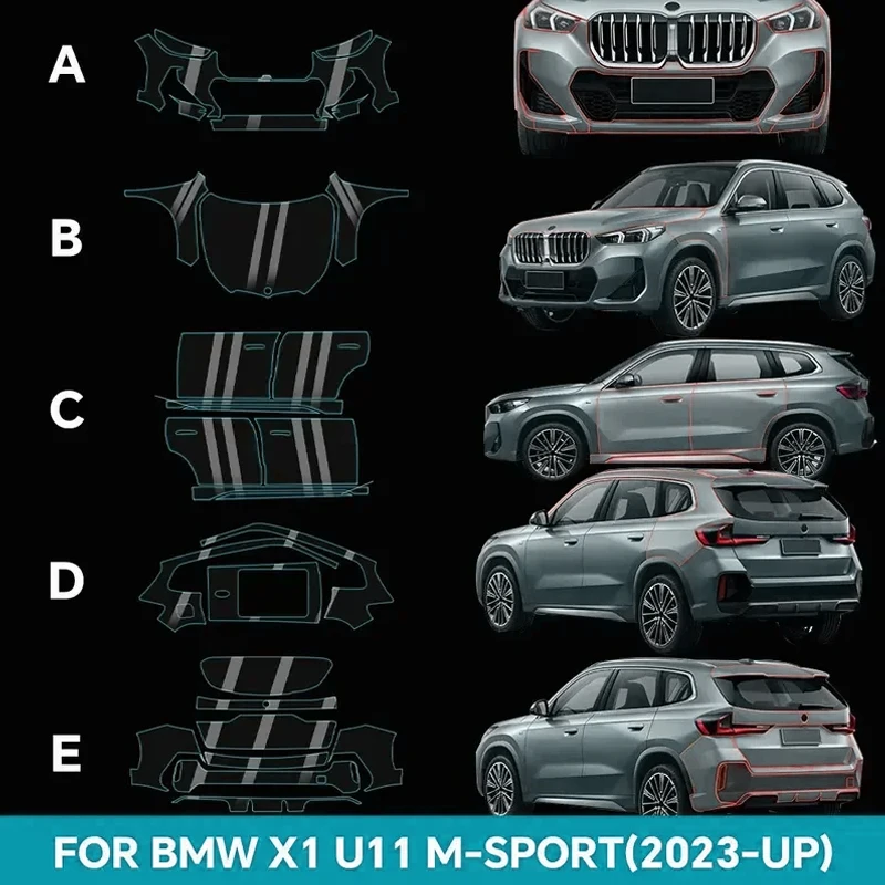 

Car Paint Protection Film Clear Kit Accessories Transparent Body TPU Original for BMW X1 U11 M Sport 2023 PPF Pre Cut