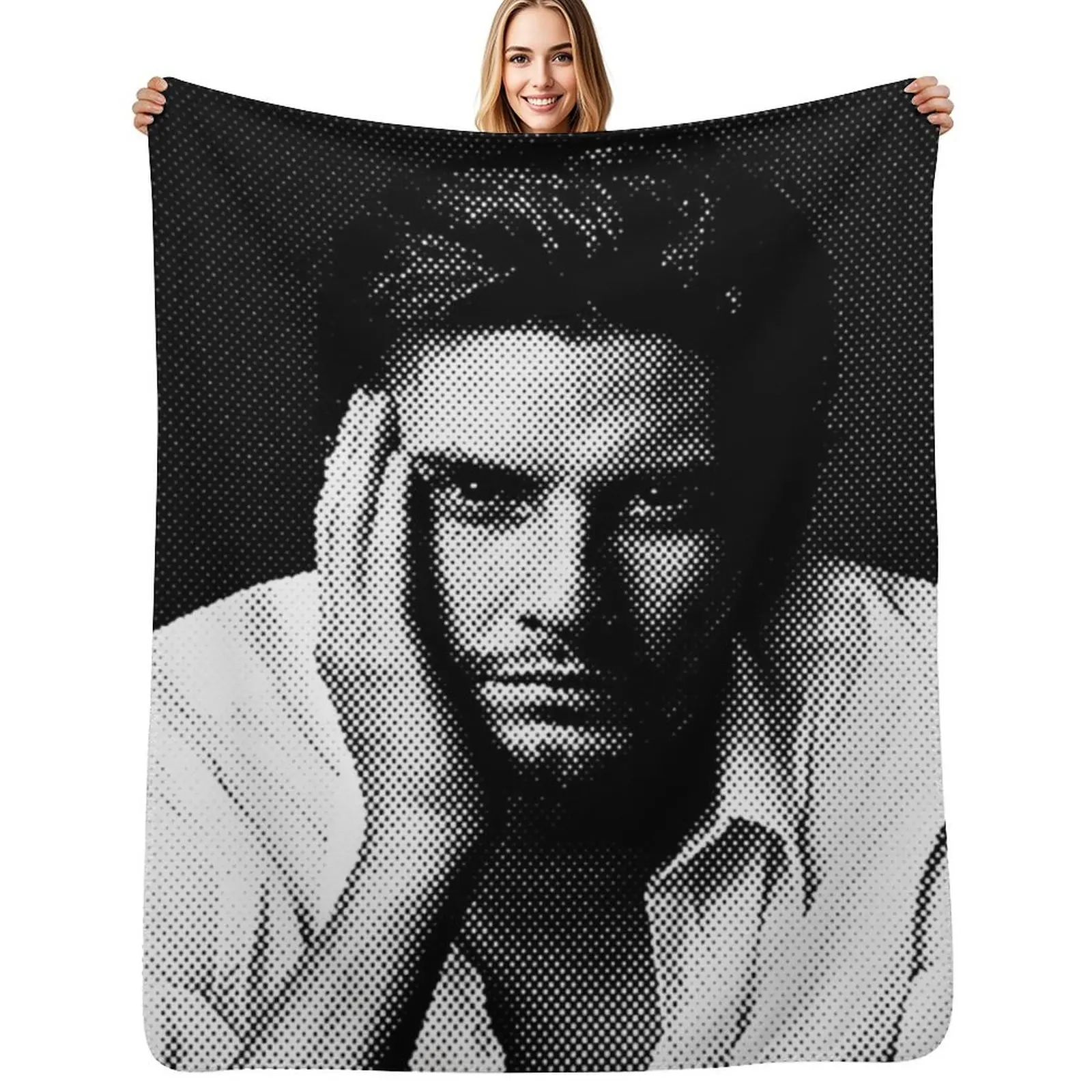 Ben Barnes Black & White Portrait Throw Blanket Soft Bedroom Blanket for Night Sleeping