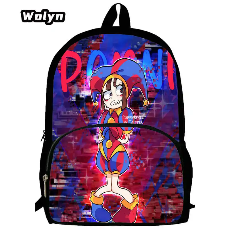 

Newly The Amazing Digital Circus School Backpack ,Cartoon School Bags for Boys Girls ,Large Capactiy Anime Game Child Backpack