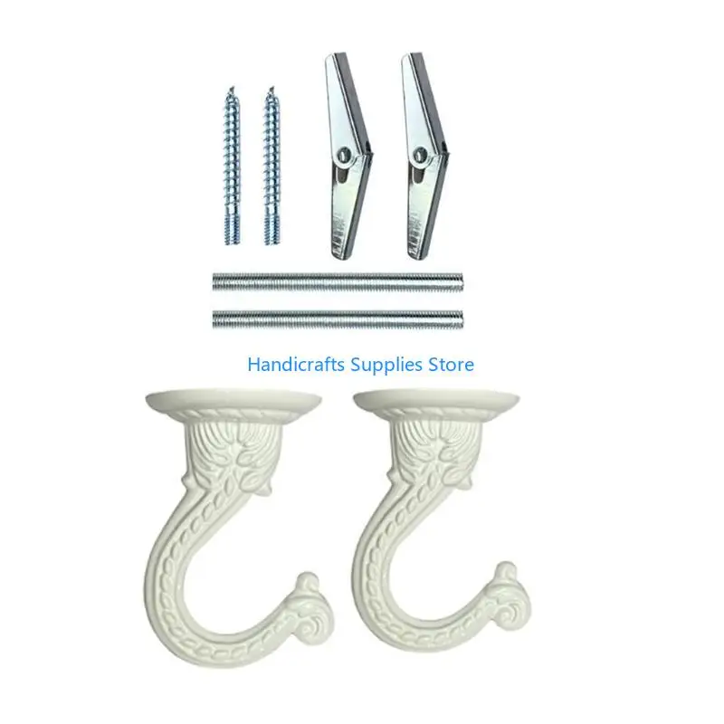R1WA Set of 2 Multipurpose Ceiling Hooks Hangers For Plant And Chandelier Hanging