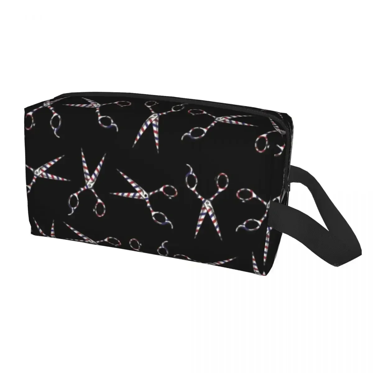 

Vintage Scissors Haircut Trendy Stripes Makeup Bag for Women Travel Cosmetic Organizer Hairdresser Barber Storage Toiletry Bags