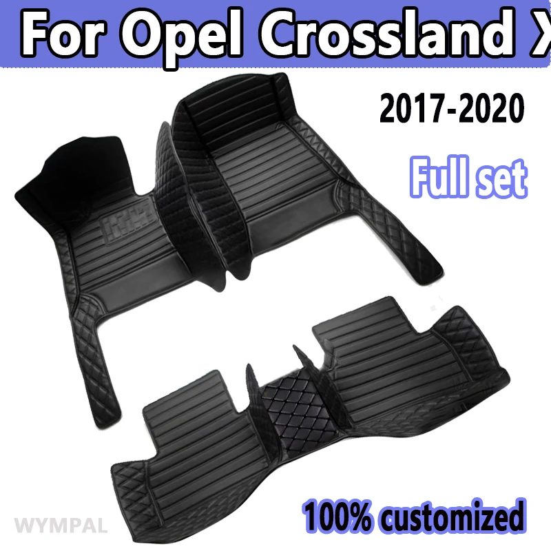 Car Floor Mats For Opel Crossland X 2017-2020 DropShipping Center Interior Accessories 100% Fit Leather Carpets Rugs Foot Pads