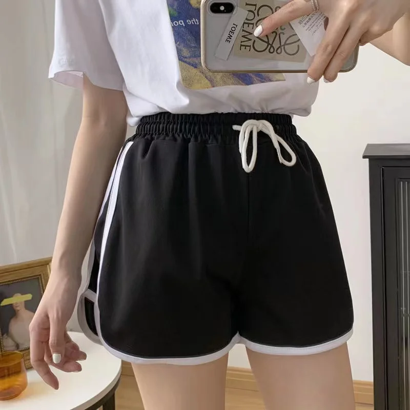 Wide Leg Shorts Sleeping Pants Casual Loose Sports Shorts 2024 Summer Basic Elastic Waist Drawstring Yoga Pants Running Pants
