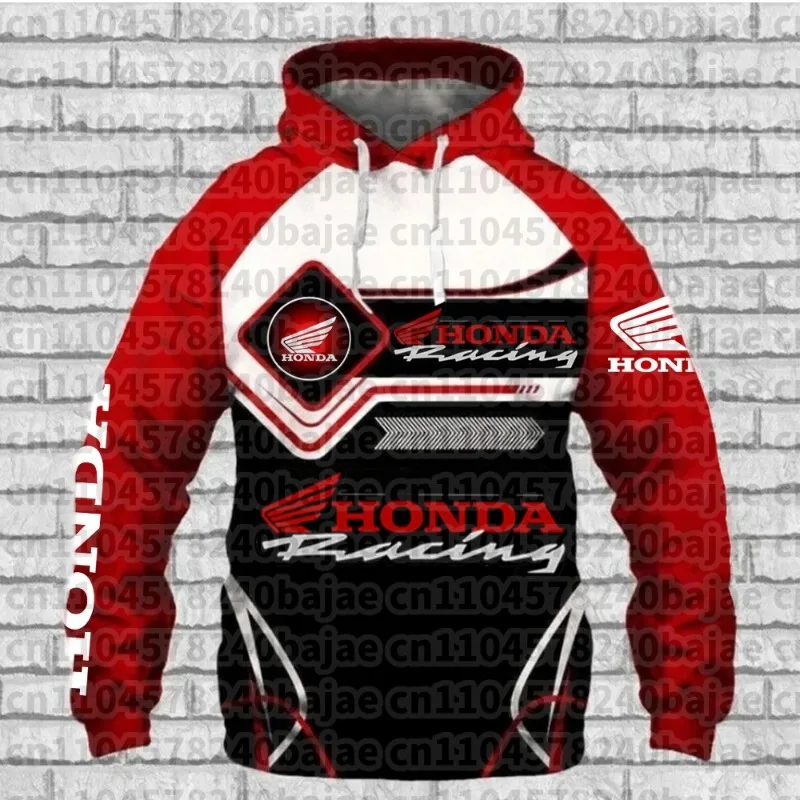 

Honda Men's Hoodie 3D Printed Motorcycle Men's Red Hoodie Fashion Outdoor Sports Honda Racing Hoodie Oversized Honda Sportswear