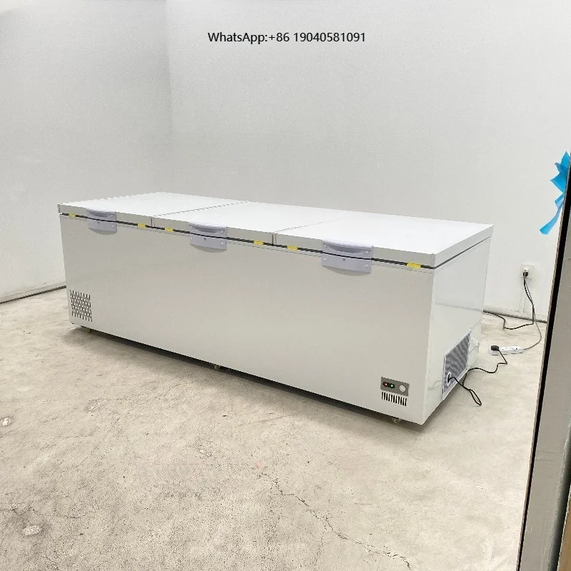 Factory Direct Triple Top Door Chest Freezer Ultra Large Capacity Commercial Horizontal Deep Freezer for Bulk Storage