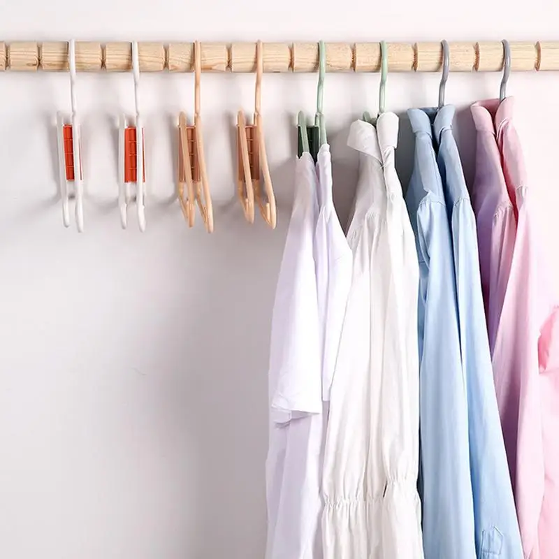 Travel clothes hanger Portable Folding Clothes Hanger Home Wardrobe Storage Rack Drying Rack Save Wardrobe Space Organizer