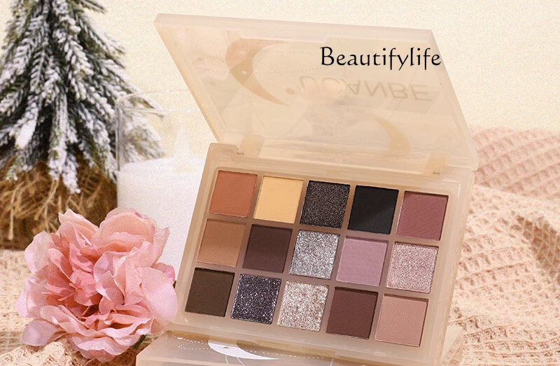 Light luxury exquisite eyeshadow disc earth color orange brown gray purple smoky autumn and winter daily commute