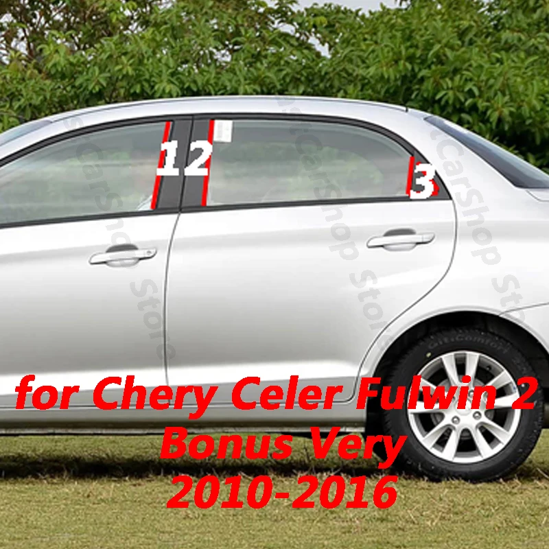 

For Chery Celer Fulwin 2 Bonus 2010-2016 Car Central Middle Column PC Window Trims B C Pillar Strip Sticker Accessories Cover