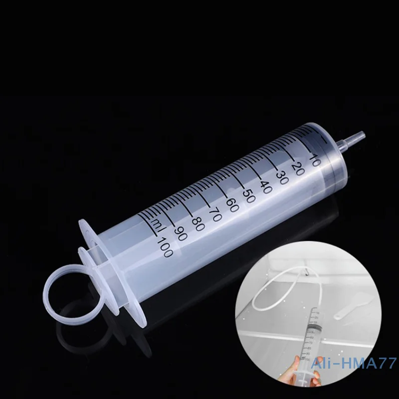 1pcs 100ml Large Capacity Syringe Reusable Pump Measuring With 1m Tube Feeding