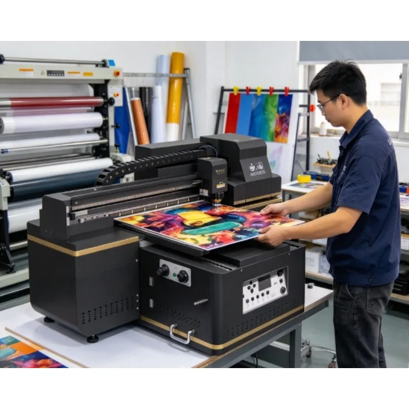 A3 4030 UV Flatbed Printer A43 Desktop For Phone Case Acrylic Wood Metal Leather Tube Automatic Multicolor Small Business