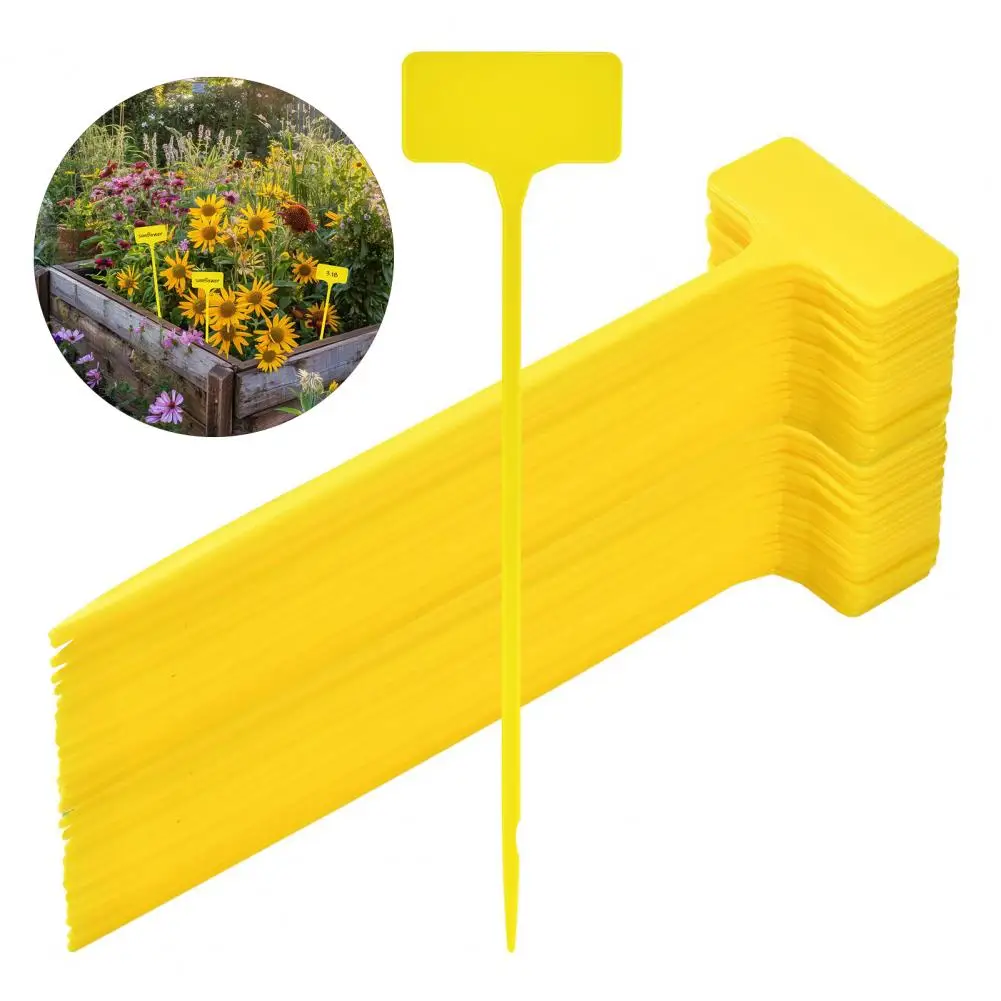 Garden Labels 30 Pcs Waterproof Plant Labels T-shape Plastic Garden Markers Plant Tags for Outdoor Indoor Potted Plants Herbs