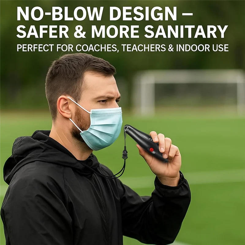 ABSQ-No-Blow Electronic Whistle 3-Pack Emergency Signal Device For Coaches, Referees, Teachers