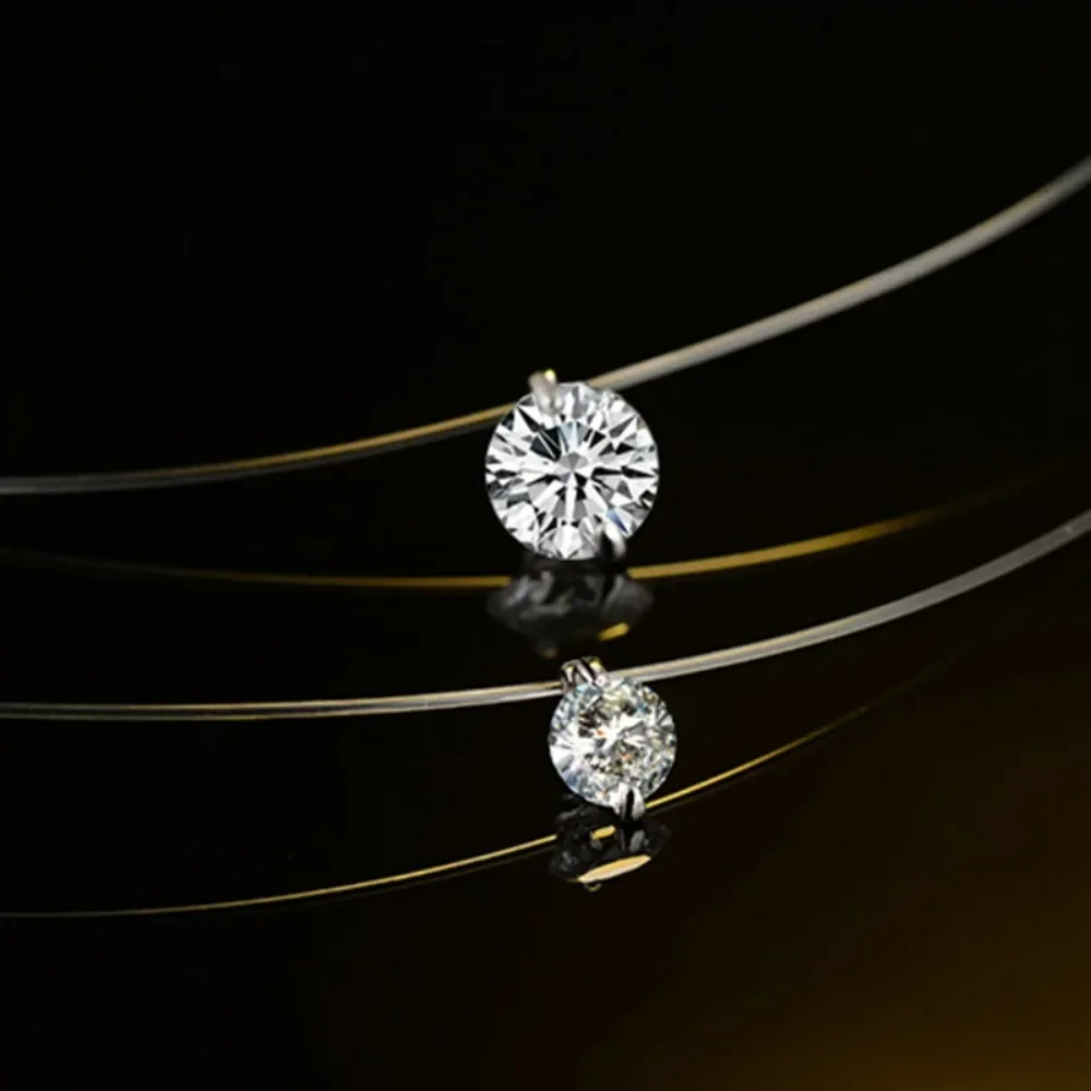 2026 neue Mode Unsichtbare Fisch Linie Kristall Anhänger Halskette Zirkon Schlüsselbein Kette Halsband für Frauen Dame Feminino Kragen Geschenke