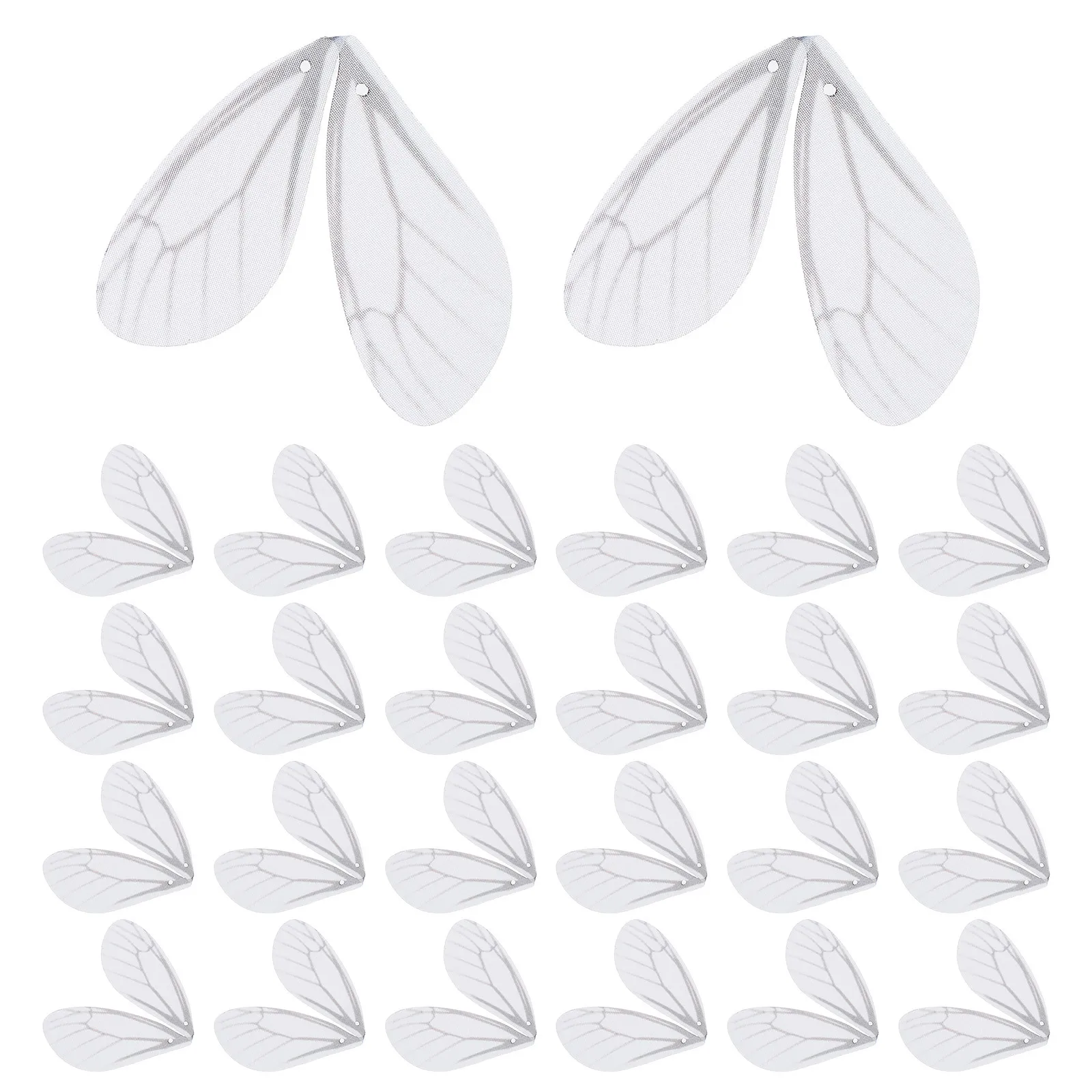 

200Pcs Simulated Dragonfly Wing Charms Lightweight Polyester Pendants for Jewelry Making DIY Earring Crafts Accessories