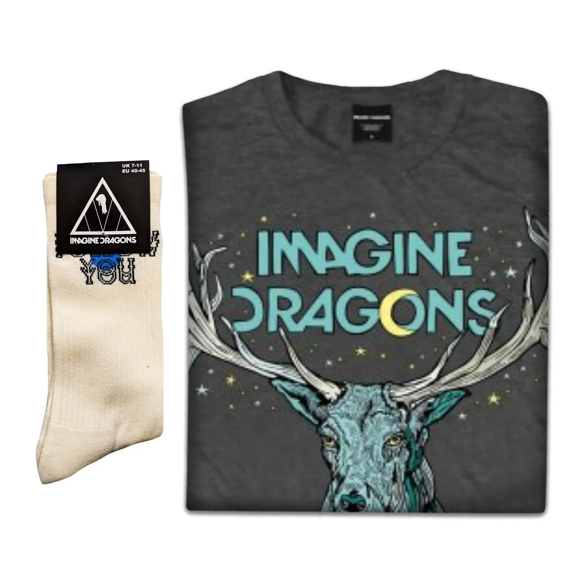 Imagine Dragons T Shirt Elk in Stars Socks set