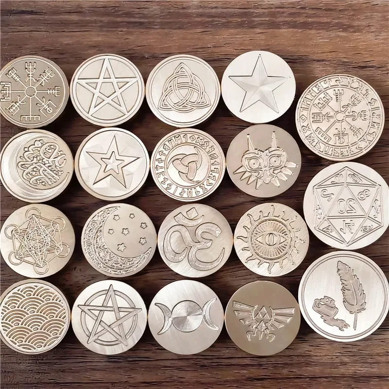 Wax Seal Stamp Head Star Moon Religion Symbol Ramadan Pentacle Pattern Design Logo Scrapbooking Decoration Stamp Brass Head