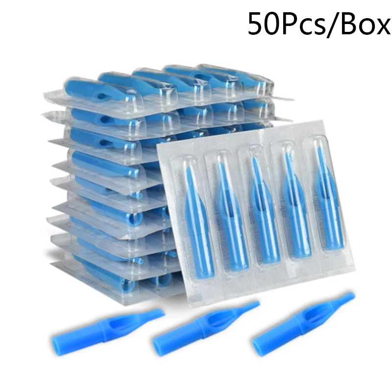 

50Pcs Sterile Disposable Tattoo Nozzle Tips Needle Tube Mixed Sizes RT+DT+FT