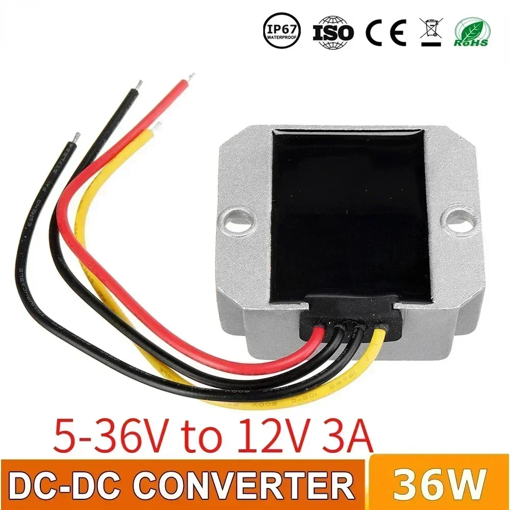 

5-36V to 12V 3A Boost Buck DC DC Power Converter 12 Volt Car Voltage Regulator Stabilizer Buck Module with CE RoHS