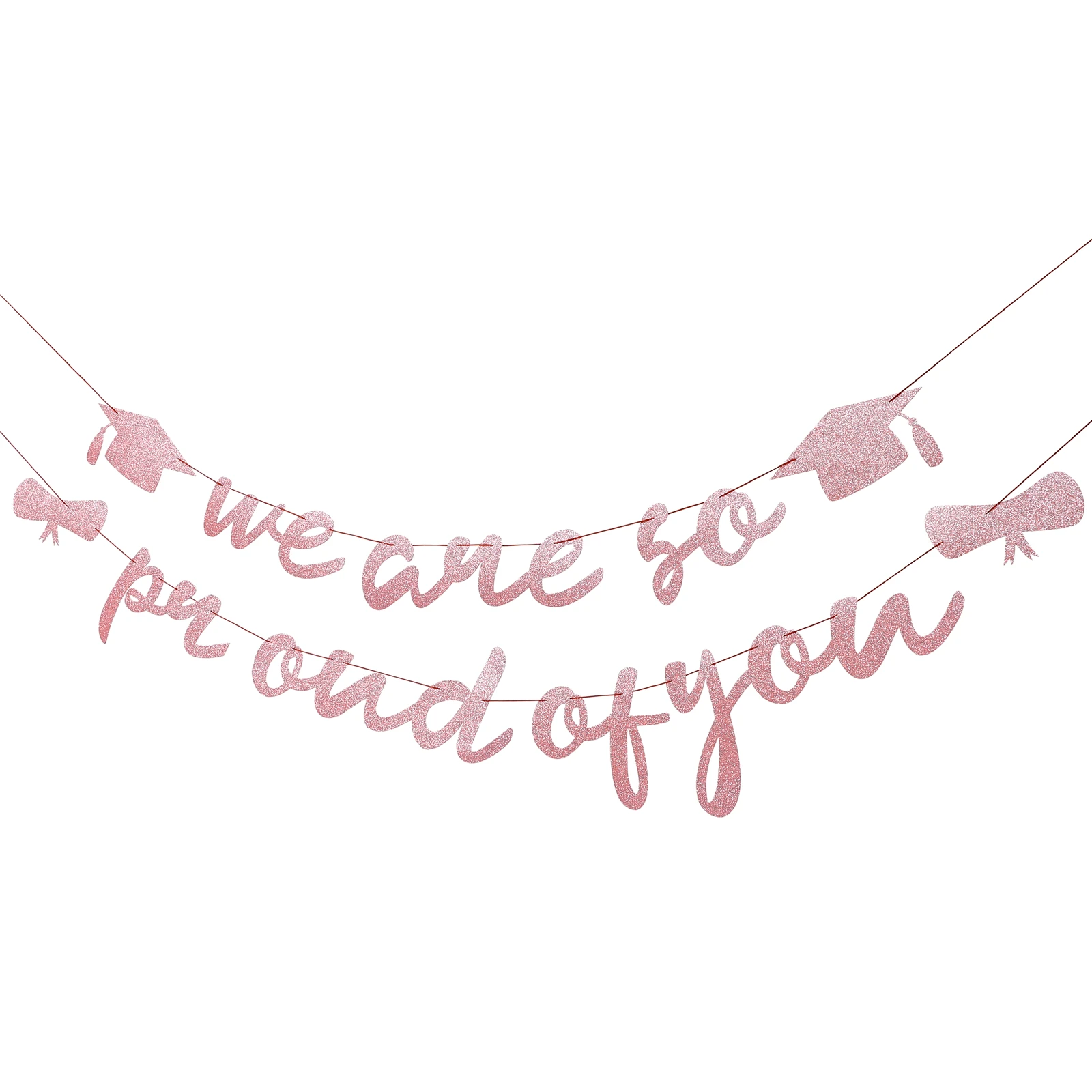 

2Pcs Premium Glitter Paper Flag Graduation Bunting Indoor Outdoor Party Decor Impressive