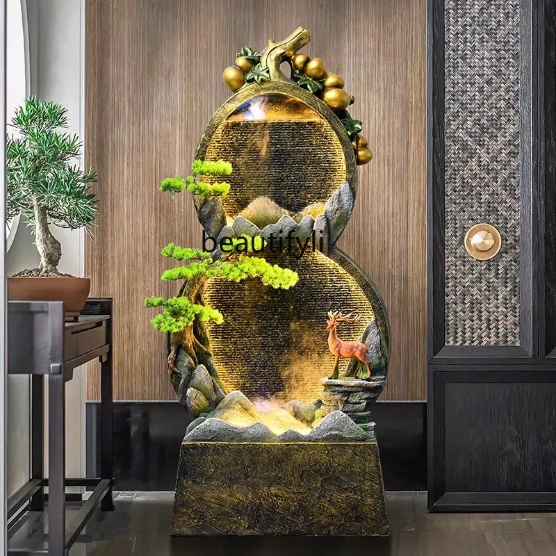 

Chinese-style rockery gourd flow circulation company opens gift fountain office entrance lucky feng shui wheel ornament