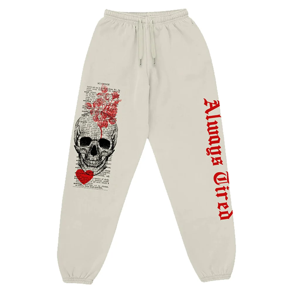 Colby Brock Alway Tired White Crewneck Hoodies Merch Sweatshirt Winter Men/Women Hoodies Two Piece Suit Set Sweatpants