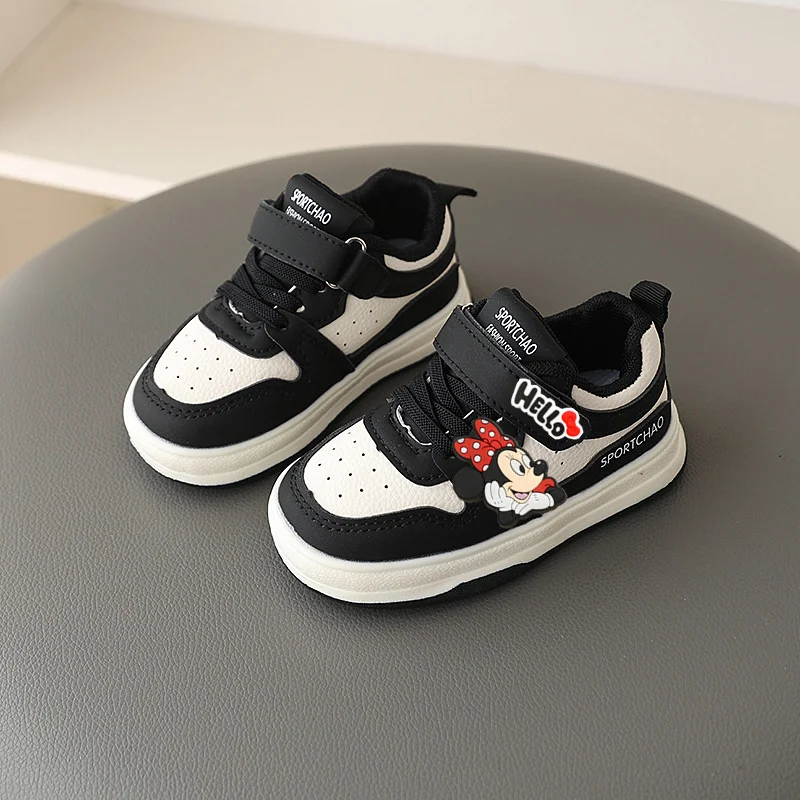 

Обувь для мальчиков Disney, весна-осень-зима, новая детская спортивная обувь с Микки Маусом, первые ходунки для девочек, детская обувь для доски с низким верхом