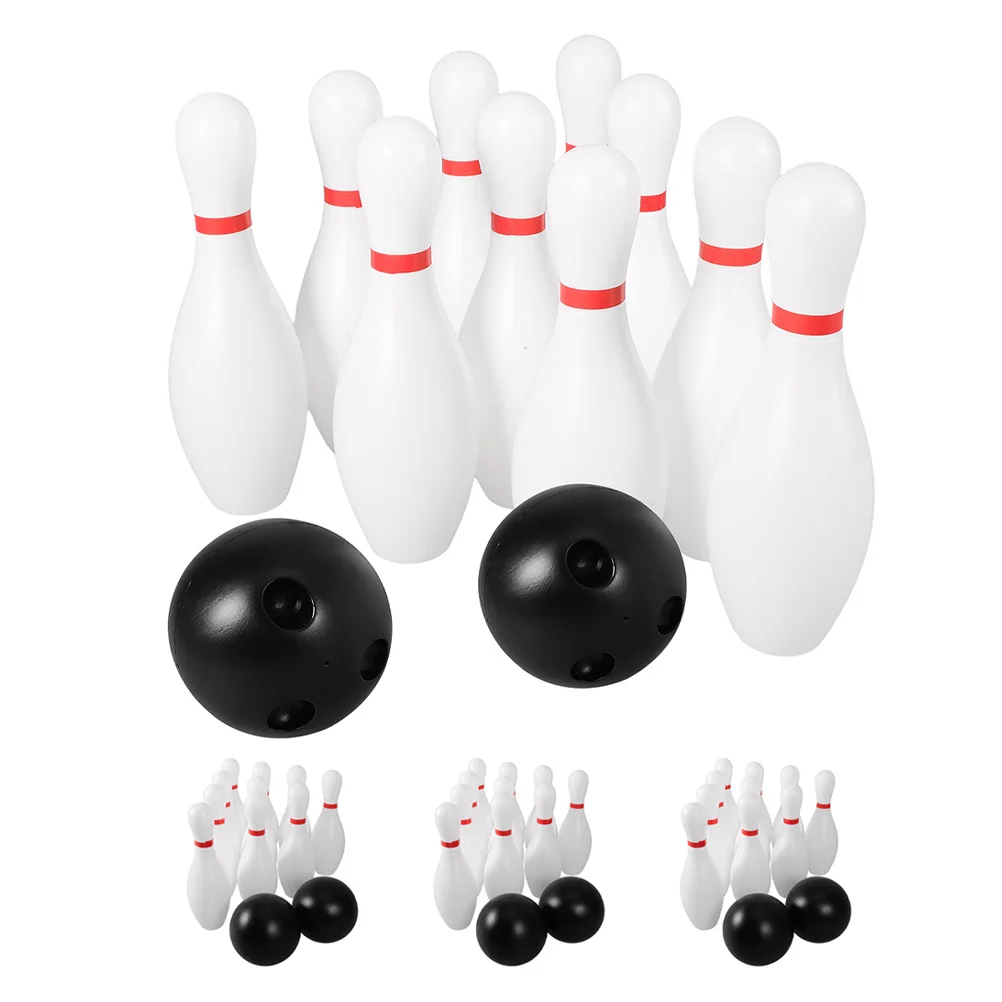 4 مجموعات من مجموعة البولينج للأطفال سهلة الإمساك ودبابيس بلاستيكية للأطفال في مرحلة ما قبل المدرسة والرياضات الخارجية والأسرة وأعياد الميلاد والمرح