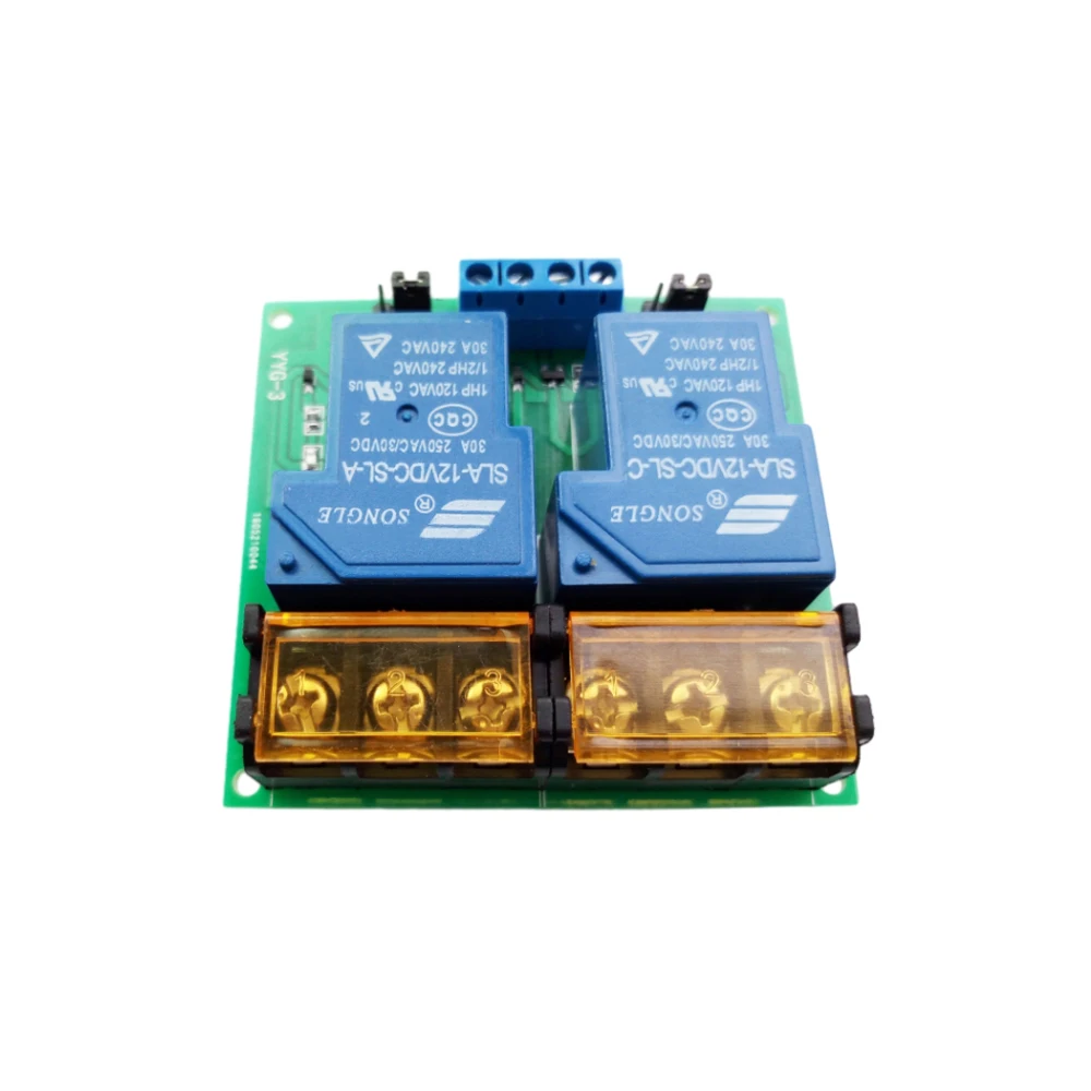 30A Relay Board Optocoupler Isolation High Low Trigger Industrial Grade PCB Relay Board DC 5V 12V 24V 2 Channel Relay Module