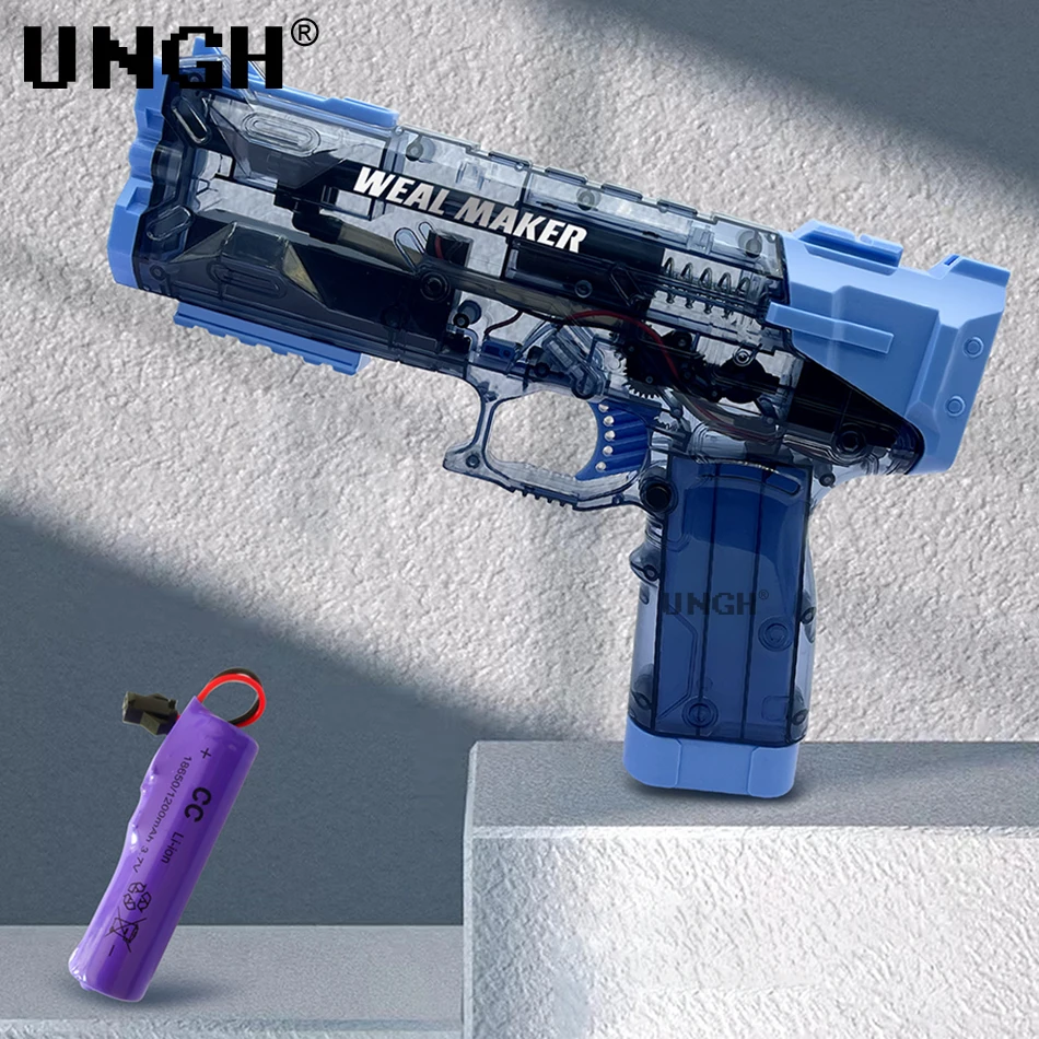 UNGH Automatic Water Gun Electric UZI Pistol Shooting Toy Summer Beach Toy For Kids Children Boys Girls Adults Water Fight Game