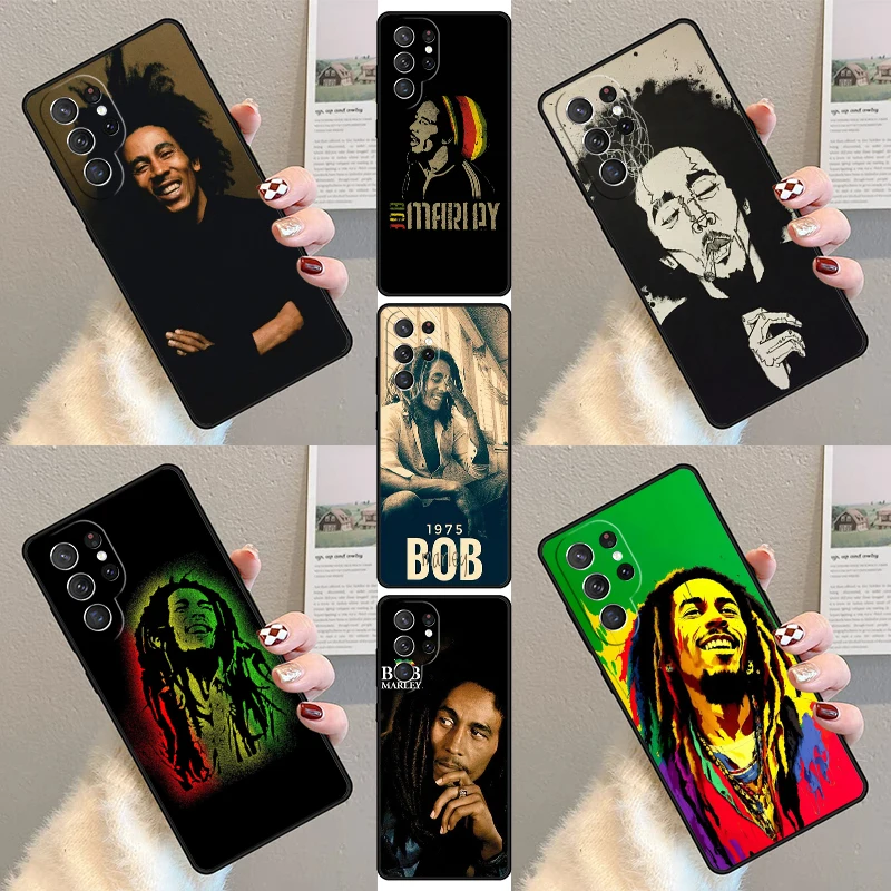 Reggae Bob Marley Phone Case For Samsung Galaxy S23 S21 S20 FE S24 S22 Ultra Note20 S10 S9 S8 Plus Silicone Cover