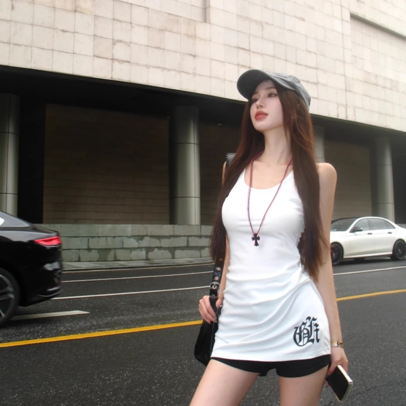 2025 coreano nuevo Y2K ropa de mujer chaleco ajustado verano impreso chaleco sin mangas K moda chica caliente Casual Top