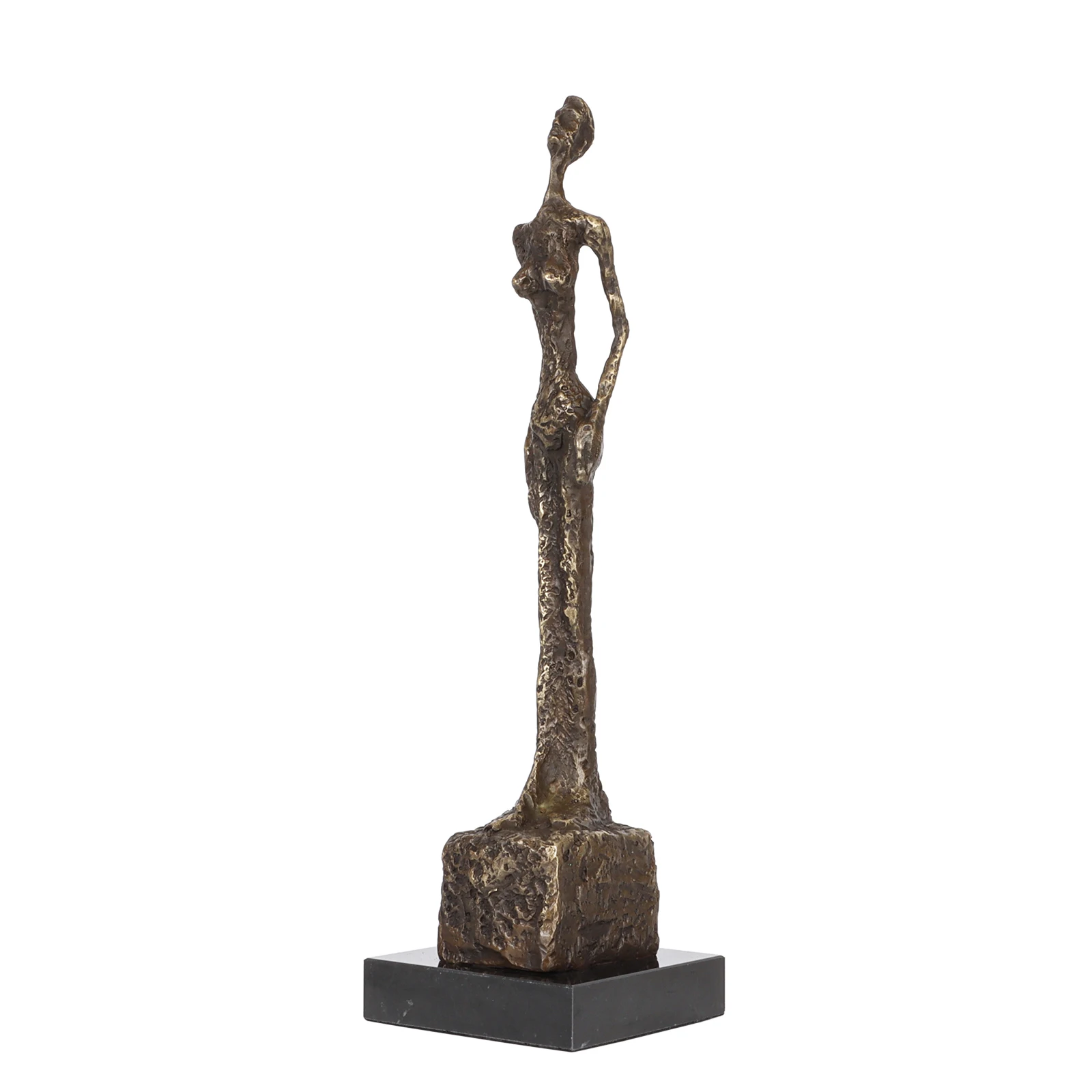 Bronze Standing Woman Skeleton Statue by Giacometti Famous Sculpture Art Handmade Replica for Home Decoration Collection 42cm