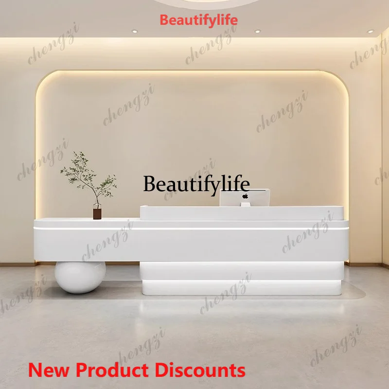 

H Front Desk Reception Reception Desks Checkout Business Light Luxury Reception Desks Counter Customer