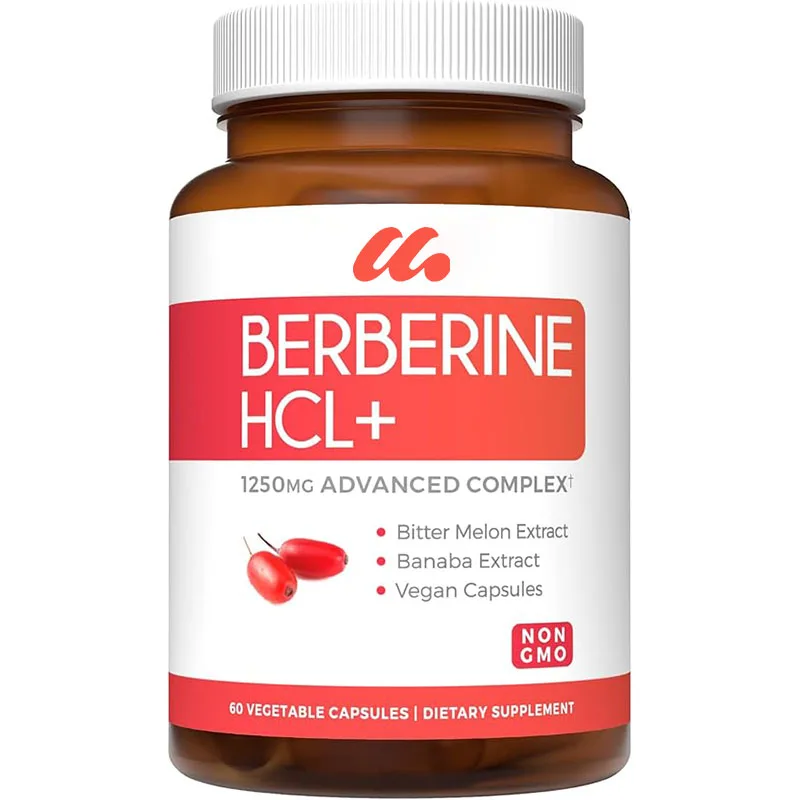 Berberine supplement (non GMO and vegetarian) Berberine HCL capsules with bitter melon and banana leaf extract -60 capsules