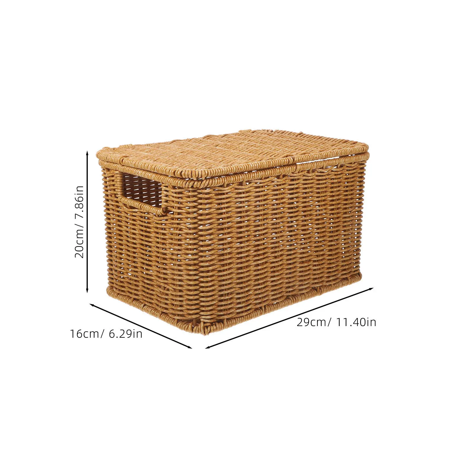 Rattan Woven Storage Basket Compact Size Sturdy Structure Indoor Desktop Sundries Holder Large Capacity Clothes Organizer