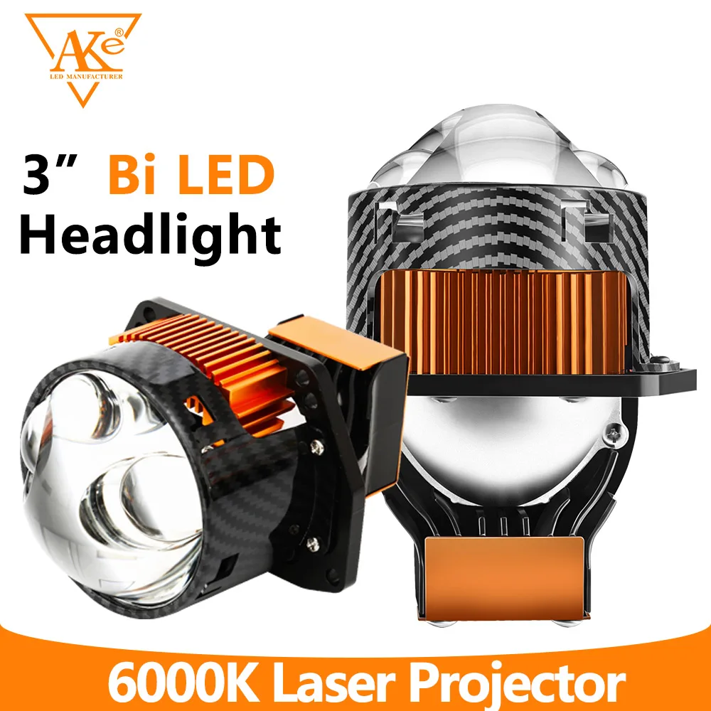 3 Inch Bi LED Projector Lens Bulbs Low/High/Laser Beam Double Hyperboloid Led Headlight 180W/140W/120W Bi LED Fog Lens Universal