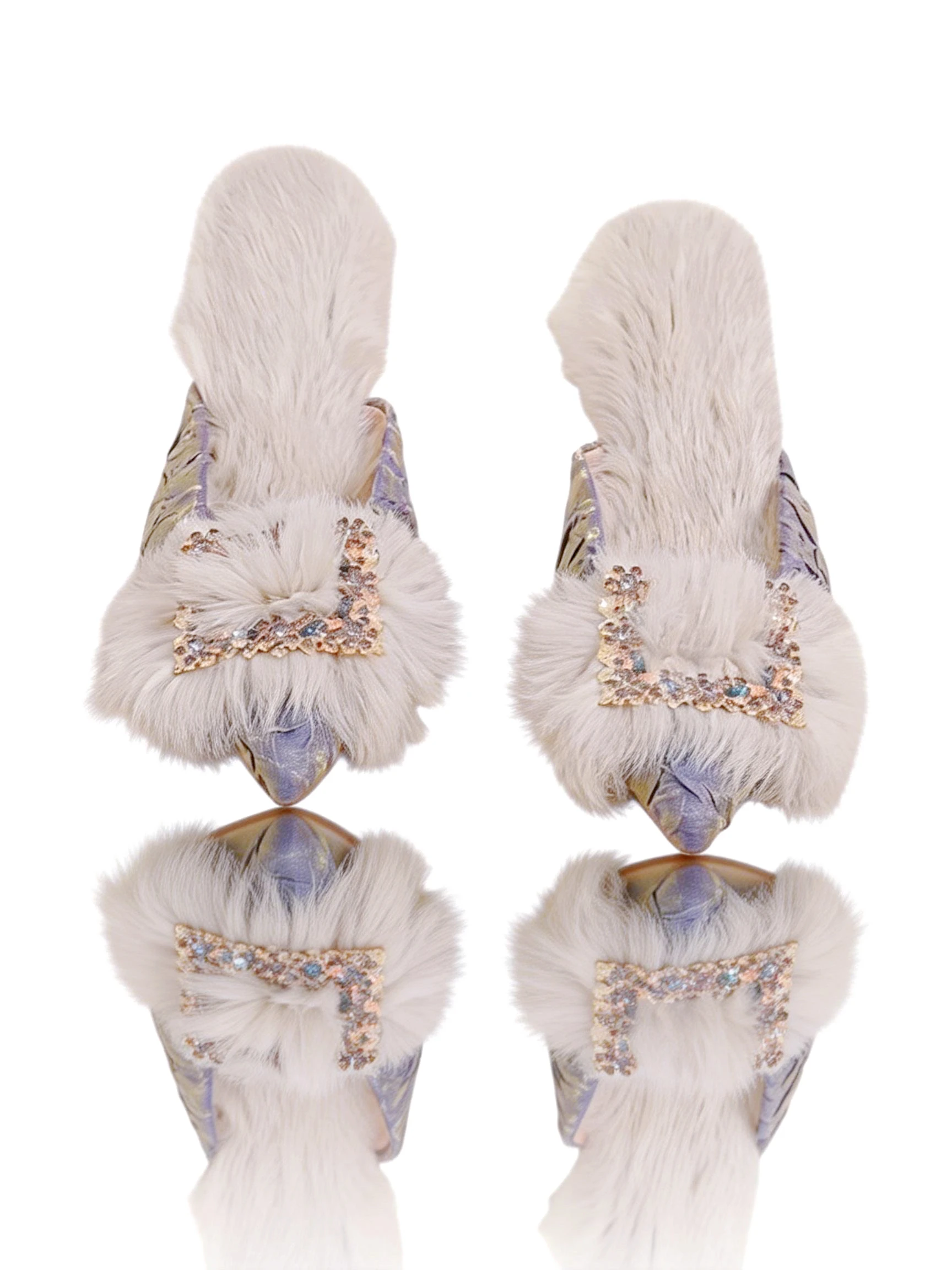 

Boolmsteps Comfortable Furry Sandals, Pointed Toe Stiletto Heels for Women, Autumn/Winter Fashion Design, Versatile and Sexy Sli