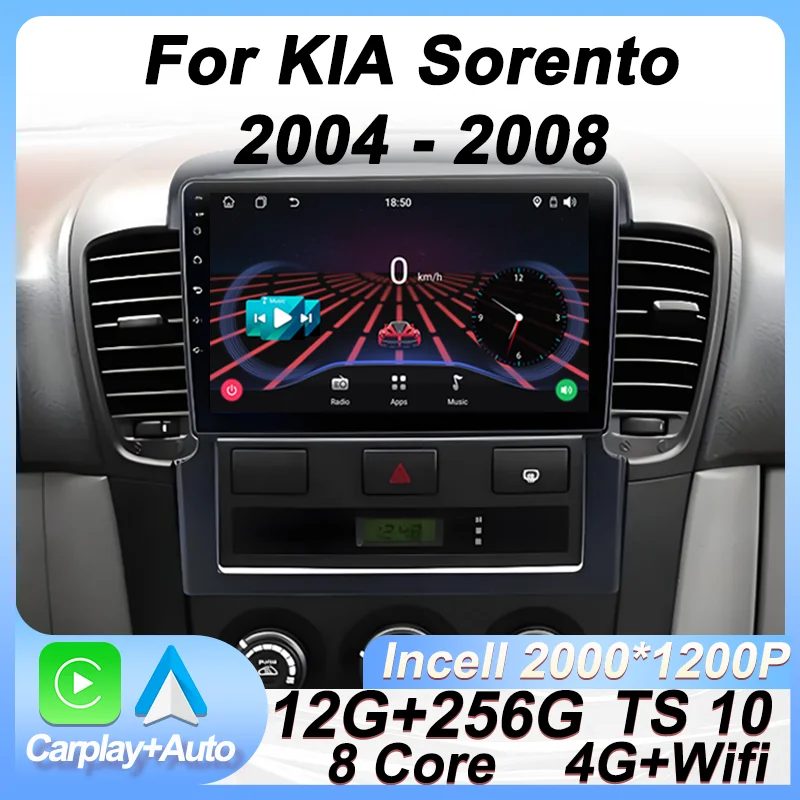

Car Radio Multimedia Video Player For KIA Sorento 2004 - 2008 Android 15 2 Din Carplay Autoradio GPS Navigation 8 Core 5G Wifi